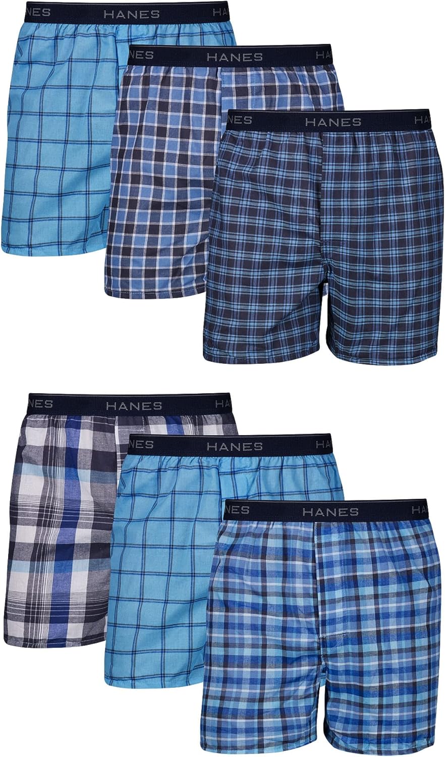 Pack, Cool & Breathable Cotton Underwear, Moisture-Wicking Boxers for Men