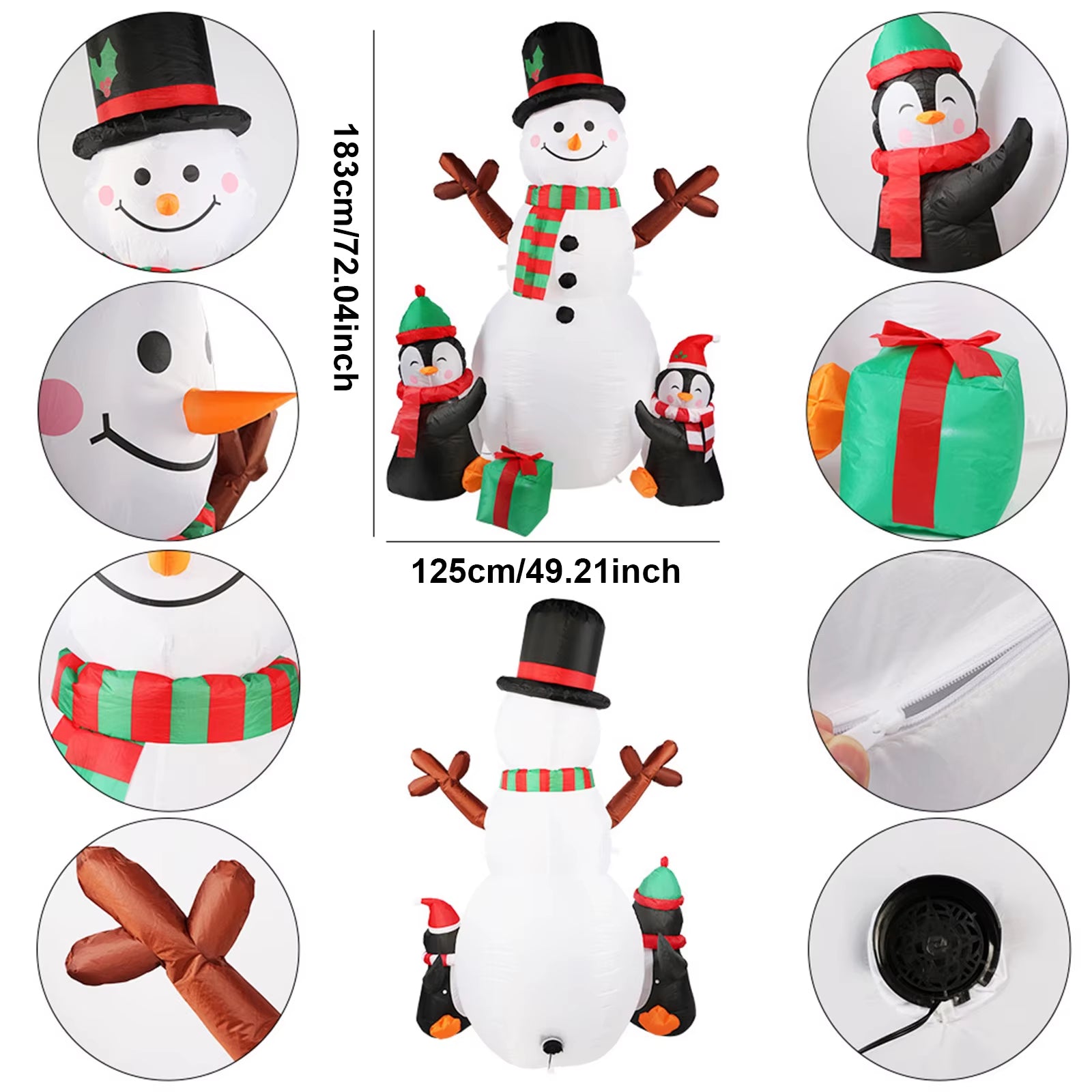 Ourwarm 6Ft Snowman Penguin Inflatables Christmas Outdoor Decor