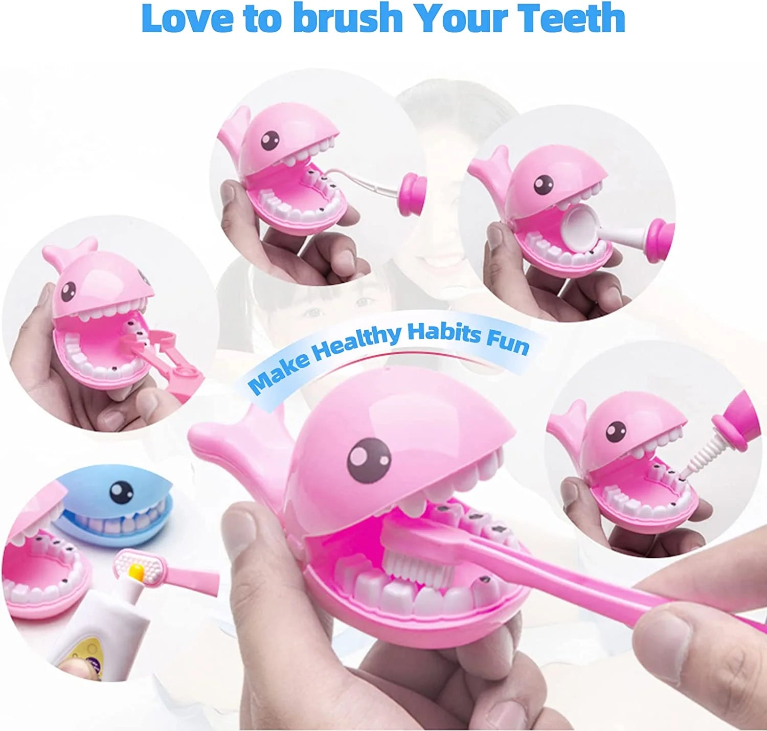 Kids Toy Doctor Kit for Girls 3-6 Years Boys, 41PCS Pink Toy Stethoscope & Braces Medical Kit Preschool Pretend Play Dentist Set Gift to Toddler Birthday Christmas Present