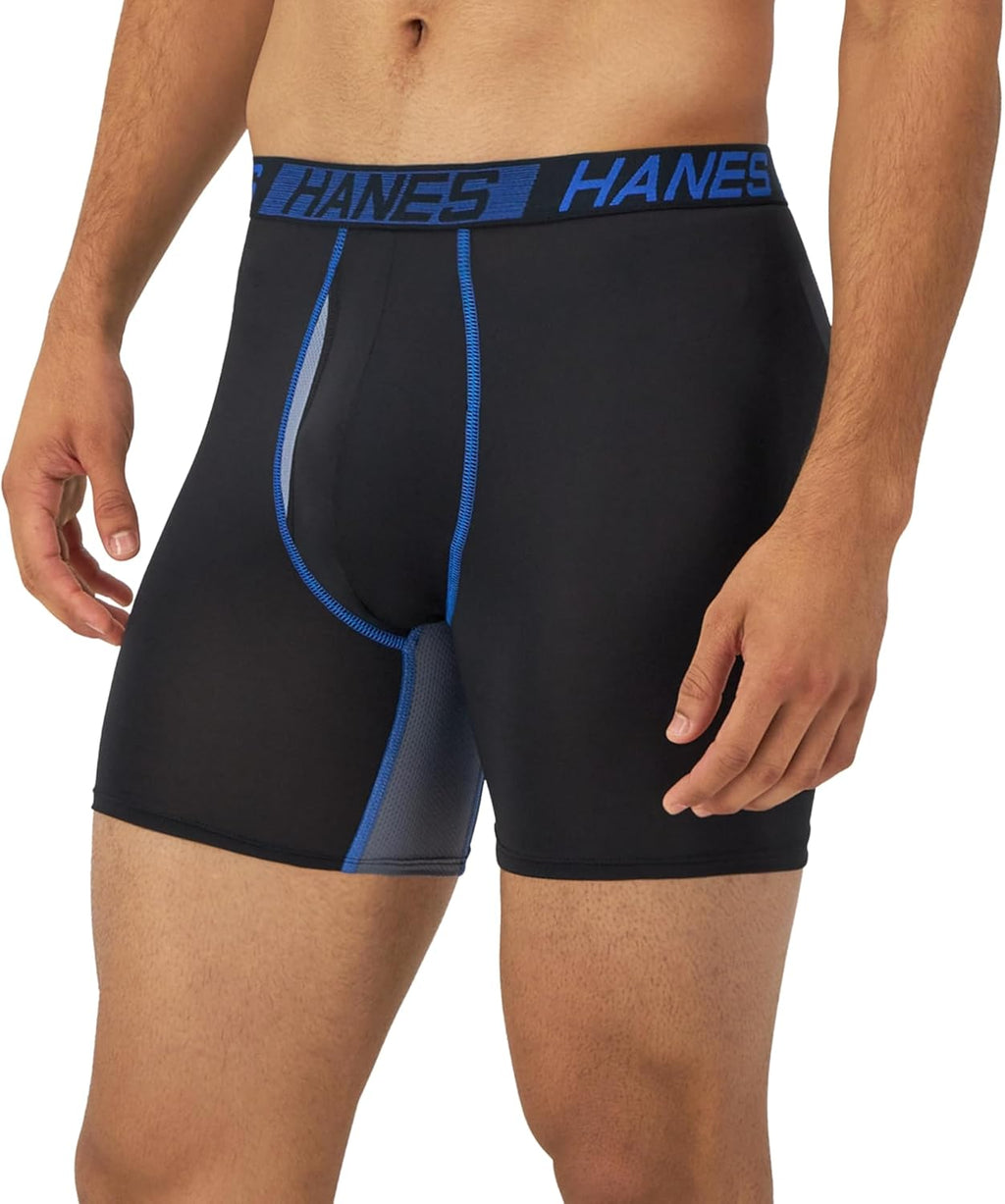 Men'S Anti-Chafing, 3 Pairs, Cool & Breathable Cotton Pouch Underwear, Moisture-Wicking Boxer Briefs