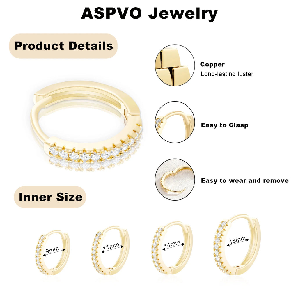 4 Pairs 18K Gold Plated Hoop Earrings for Women Cubic Zirconia Little Tiny Small Huggie Cartilage Hypoallergenic Earrings Set for Multiple Piercing Wedding Birthday Jewelry Gifts Teen Ideas