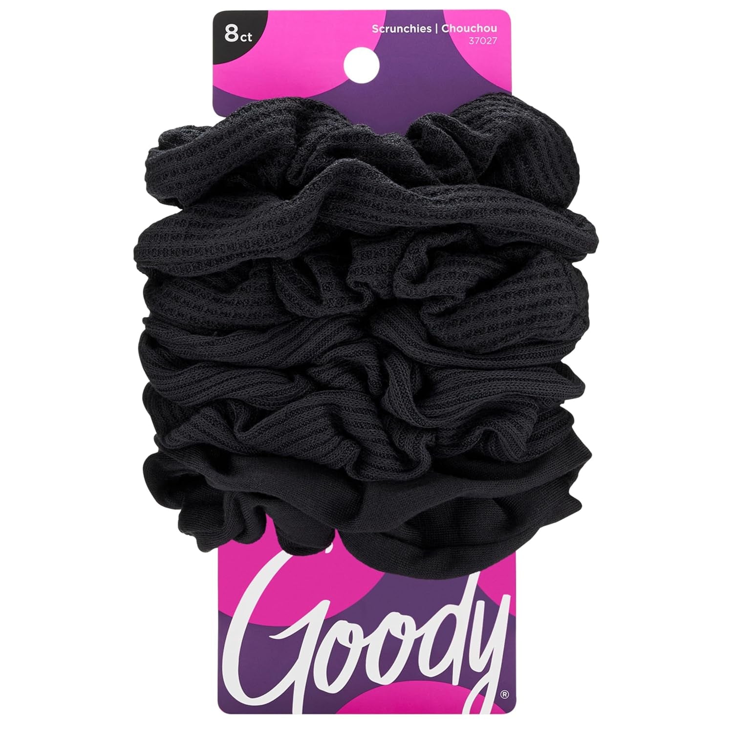 Ouchless Womens Hair Scrunchie - 8 Count, Black - Suitable for All Hair Types - Pain-Free Hair Accessories for Women Perfect for Long Lasting Braids, Ponytails and More