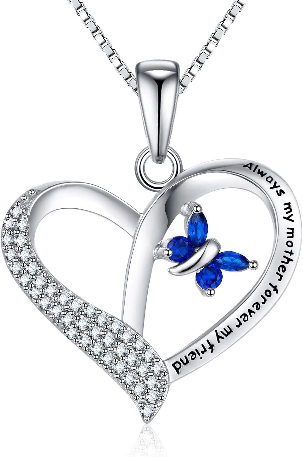 Forever Connected Mother & Son Necklace – Heart Pendant Gift for Mom, Sterling Silver Jewelry for Mother'S Day or Birthday