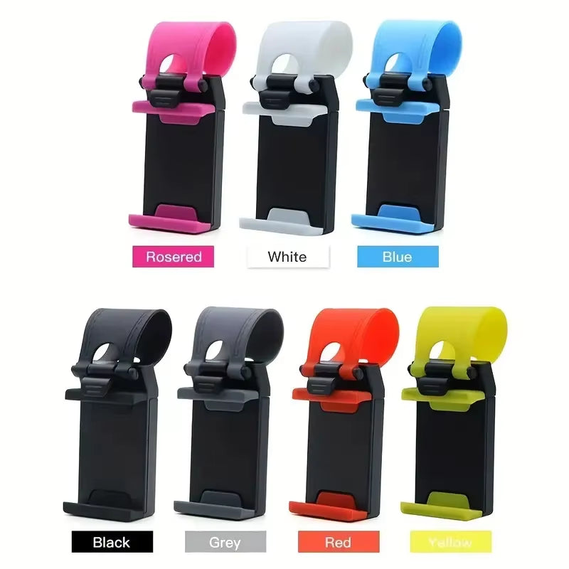 Car Steering Wheel Phone Holder Hook Mount Navigation Mobile Phone Bracket Support in Car for Iphone Xiaomi Samsung