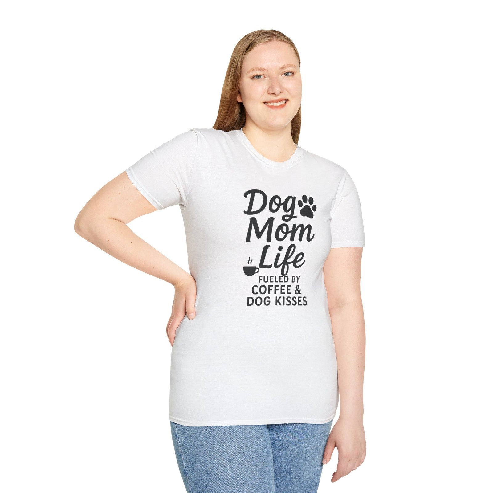 Dog Mom Life T-Shirt, Unisex Softstyle Tee, Gifts for Dog Lovers,