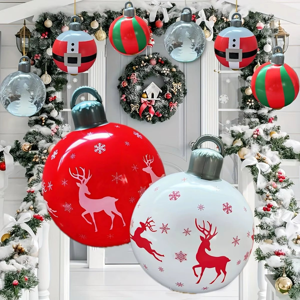 Outdoor Christmas Decoration Ball, PVC Inflatable Christmas Balloon, Christmas Party Atmosphere Balls, Santa Claus Elk Balloons