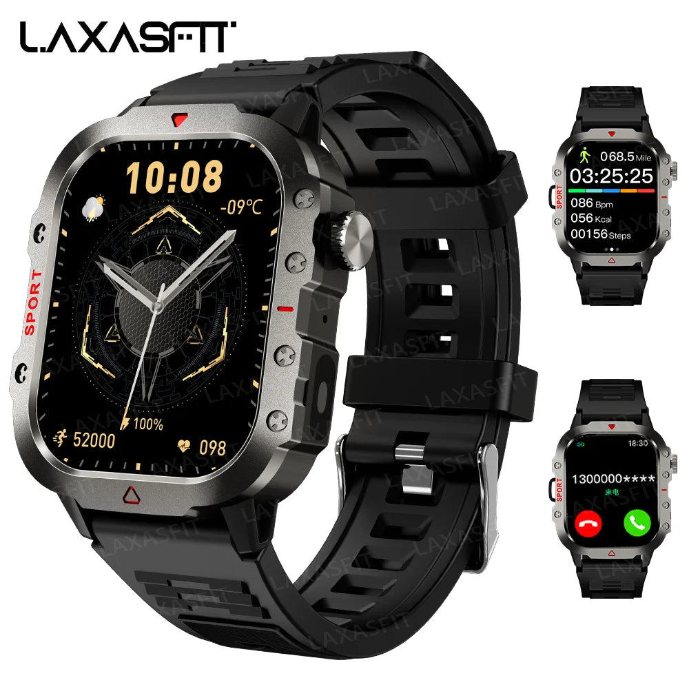 Smart Watch Bluetooth Voice Call Smart Watch with LED Flashlight Health Monitor Outdoor Sports Smart Watch