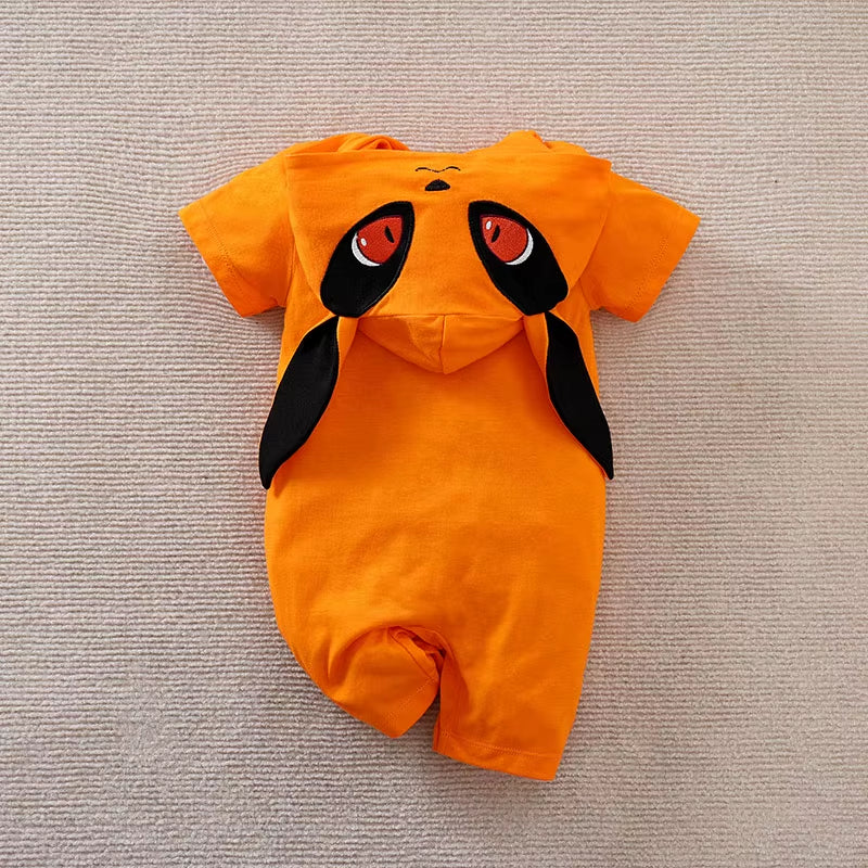 Newborn Clothing Cute Anime Fox Role-Playing Cotton Comfortable and Soft Boy and Girl Summer 0-18 Short Sleeved Baby Jumpsuit