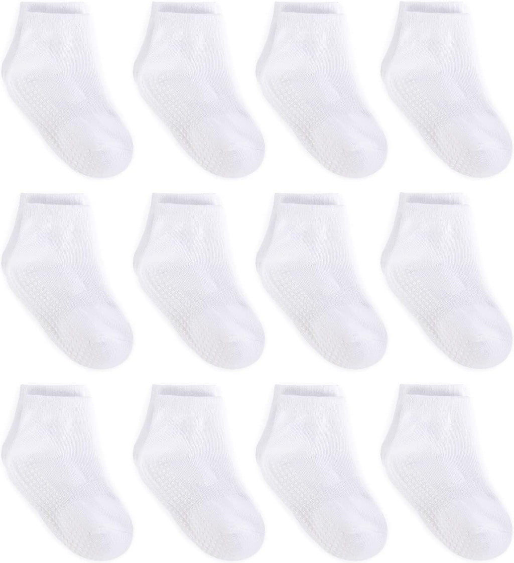 Baby Non Slip Grip Ankle Socks with anti Skid Grippers Boys Girls Low Cut for Infants Toddlers Kids