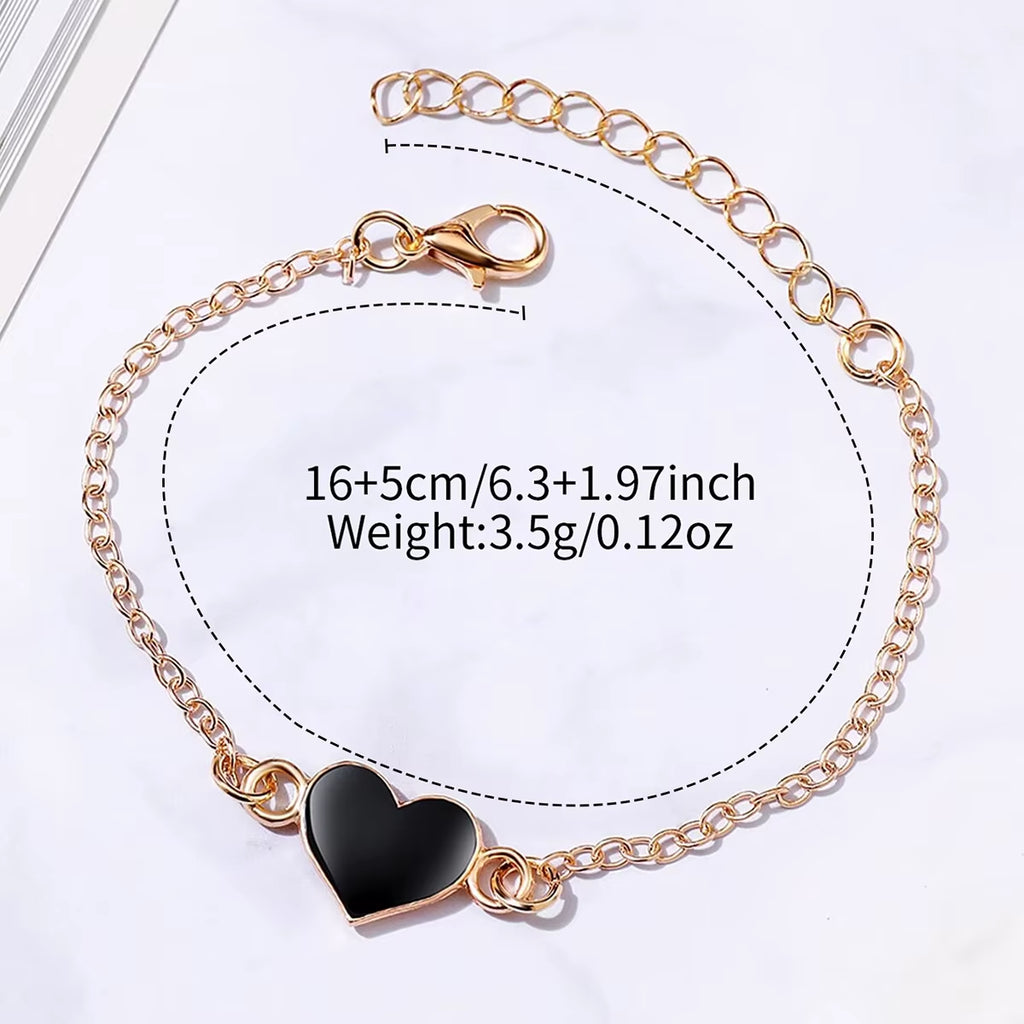 2Pcs/Set Women'S Watch Fashion Square Stainless Steel Band Quartz Watches Heart Bracelet Set