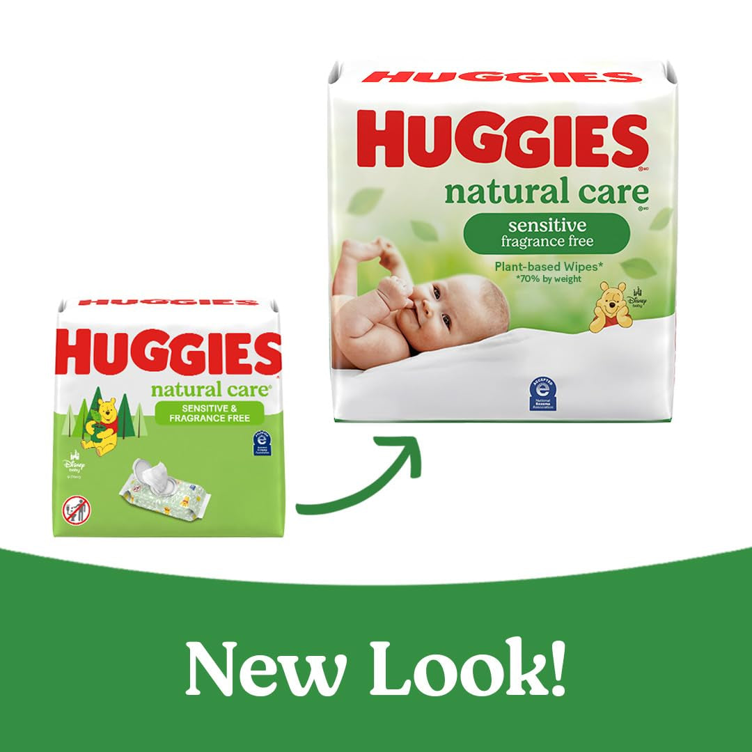 Natural Care Sensitive Baby Wipes, Unscented, Hypoallergenic, 6 Flip-Top Packs (288 Wipes Total)