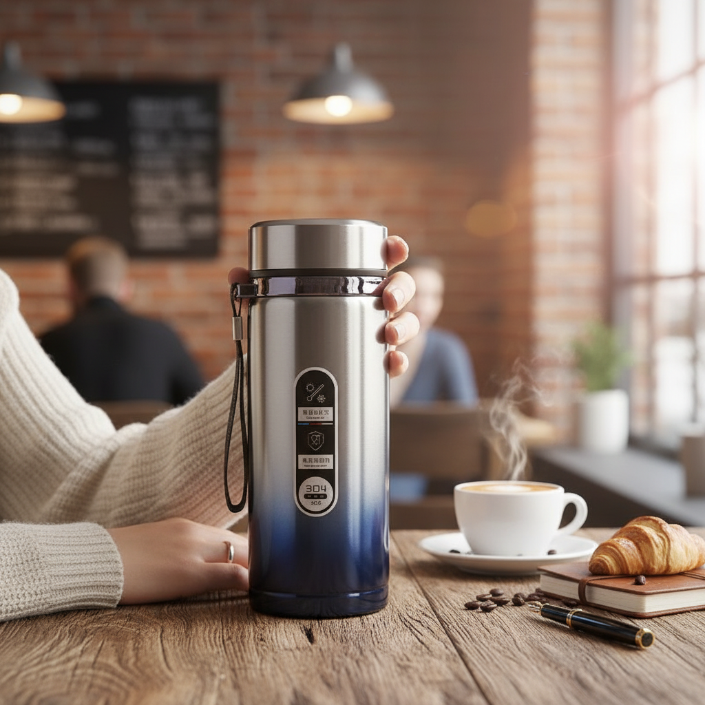 800ML-1L Stainless Steel Thermos Bottle 304 Tea Bottle Car Vacuum Bottle with LED Temperature Display Portable Drinking Cup