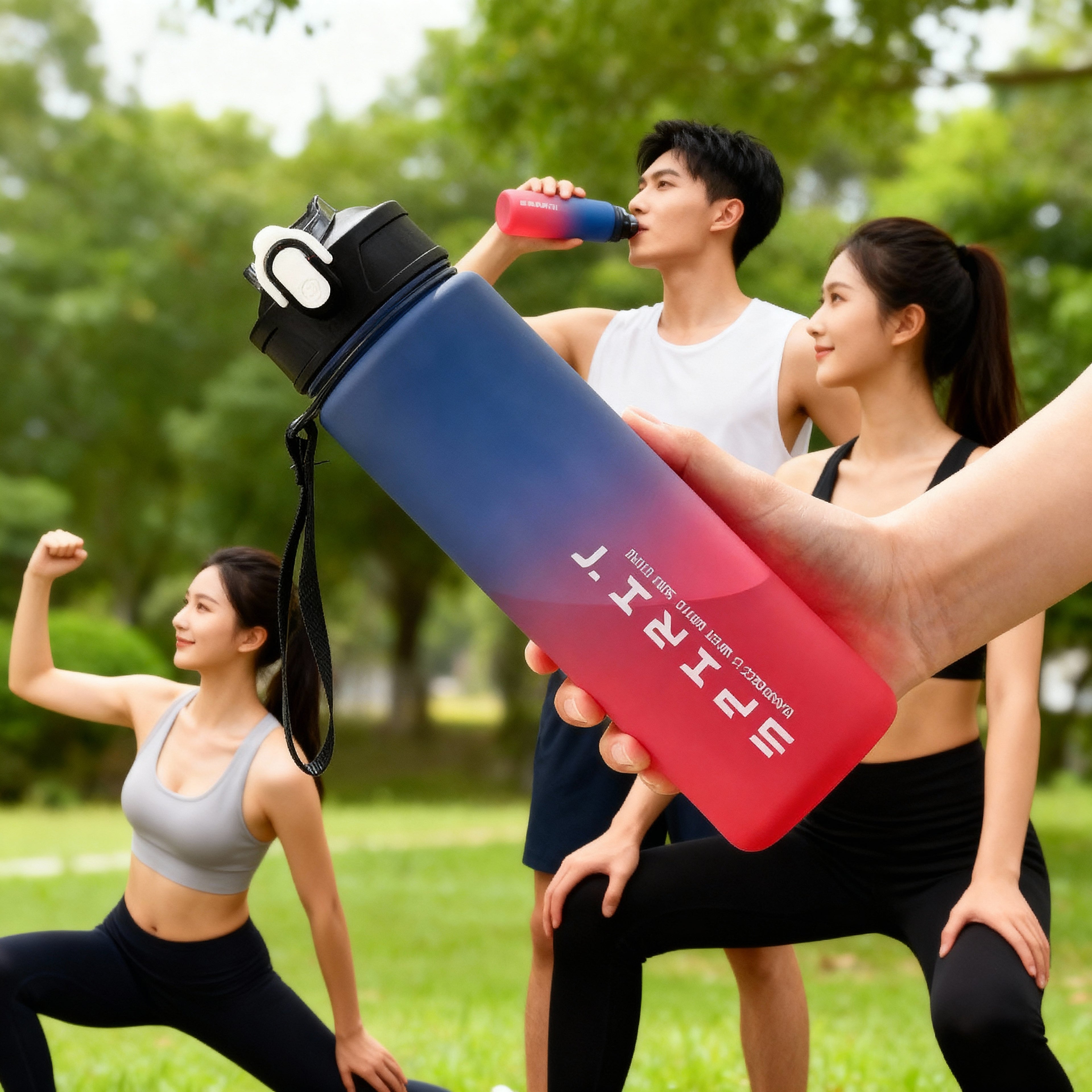 1PCS 800ML Large Capacity Sports Water Bottle Leak Proof Colorful Plastic Cup Drinking Outdoor Travel Portable Gym Fitness Jugs
