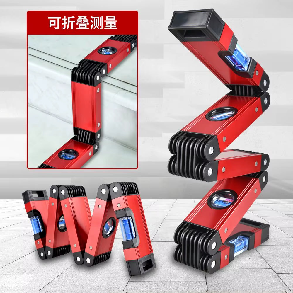 Folding Horizontal Angle Measurement Ruler Decoration Strong Magnetic Leveling Ruler Drop Resistant Portable Balance Ruler