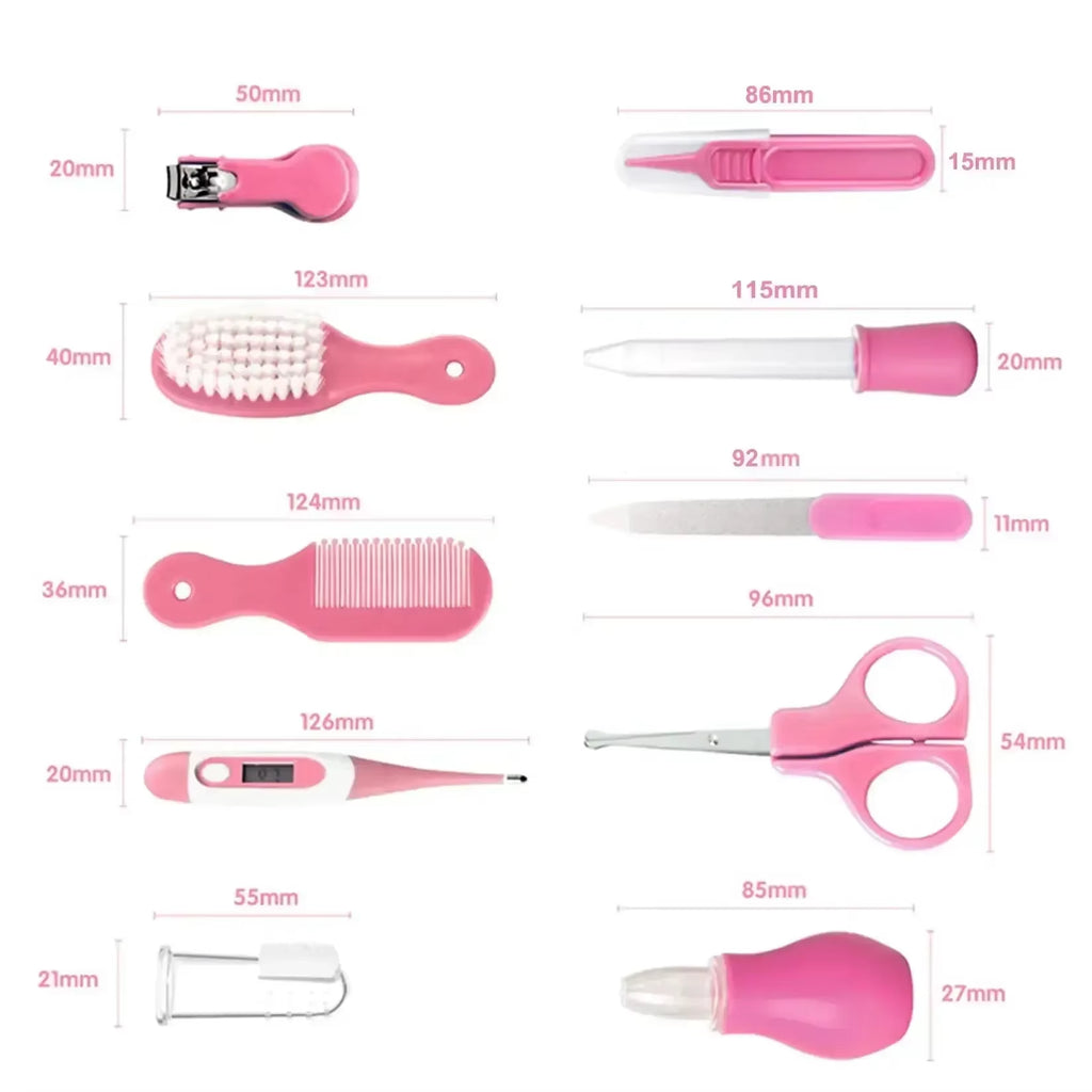 10Pcs/Set Baby Health Care Kit Kids Nail Hair Health Care Thermometer Grooming Brush Clipper Teether Toothbrush Baby Essentials