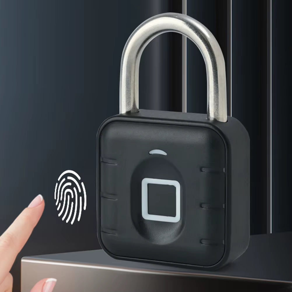 Keyless Fingerprint Lock with Tuya APP Smart Padlock Waterproof Door Lock 0.2Sec Unlock Portable Anti-Theft Padlock for Offices