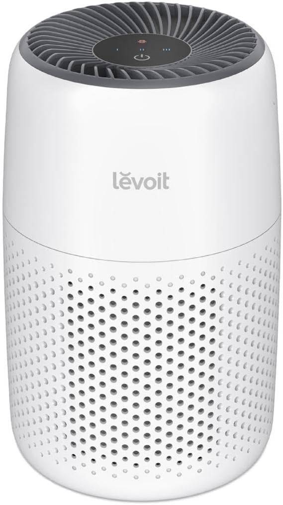 Air Purifiers for Bedroom Home, 3-In-1 Filter Cleaner with Fragrance Sponge for Better Sleep, Filters Smoke, Allergies, Pet Dander, Odor, Dust, Office, Desktop, Portable, Core Mini-P, White