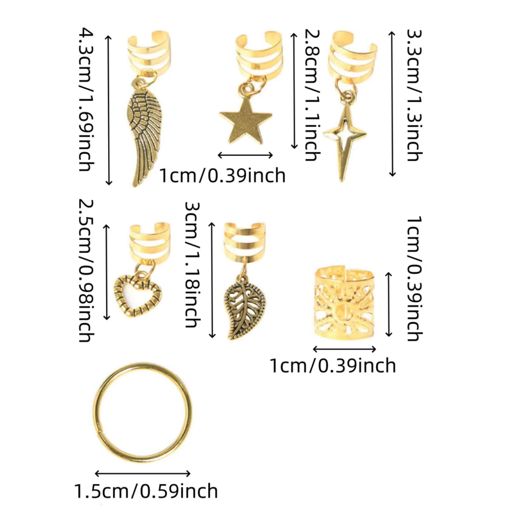 45Pcs Alloy Braid Hair Ring Dreadlock Hair Ring - Hippie Style Hair Accessories Loc Hair Jewelry for Braids for Girls and Women