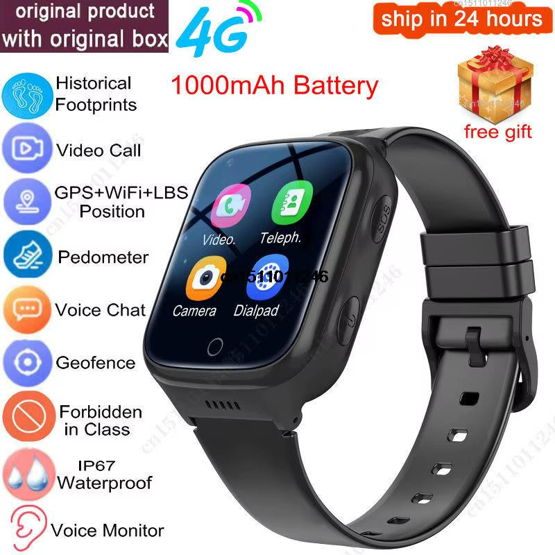 KGG 4G Smart Watch Kids GPS Wifi 1000Mah Video Call Tracker Location SOS Call Back Monitor Phone Watch Smartwatch Children Gifts