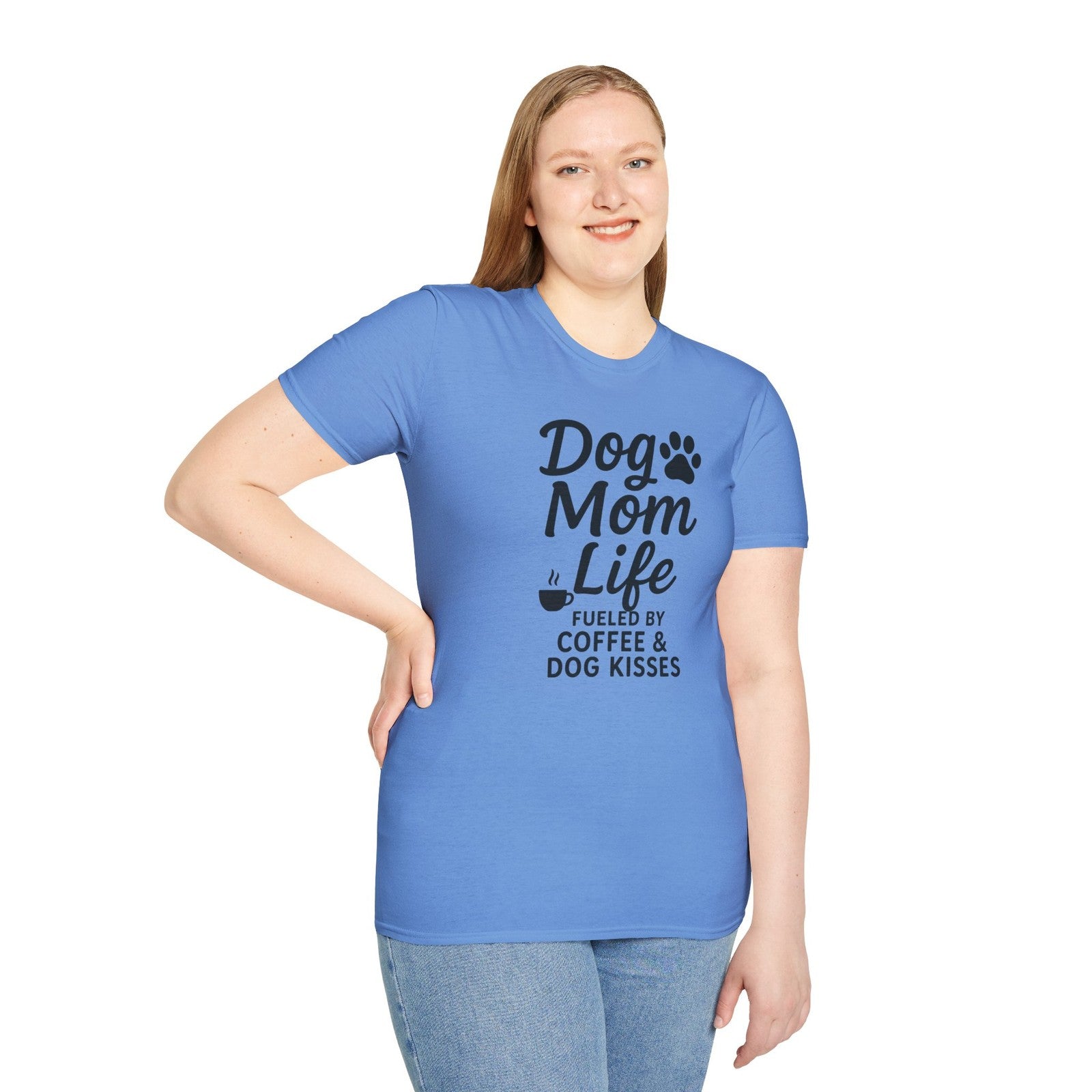 Dog Mom Life T-Shirt, Unisex Softstyle Tee, Gifts for Dog Lovers,