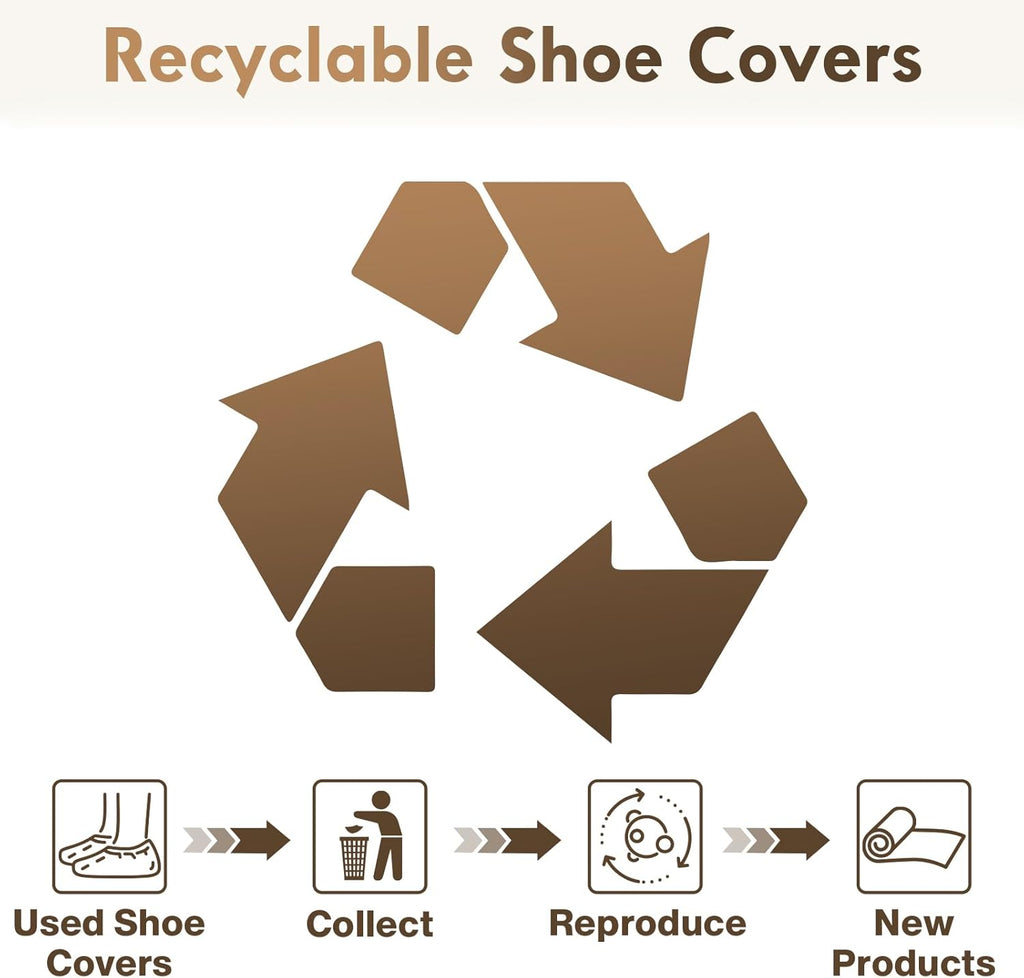 Recycable Shoe Covers Disposable - Black Shoe Covers for Indoors,50Pcs Booties for Shoe Cover,Fits up to 11 US Men and 13 US Women Size,Recyclable Non-Woven Fabric