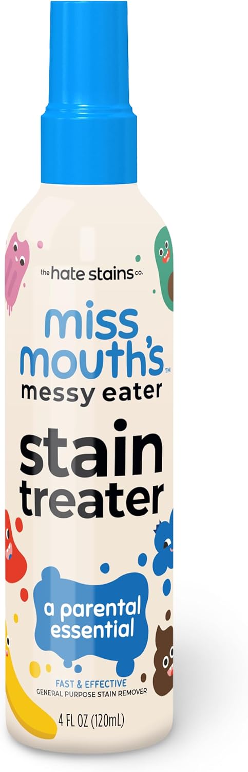 Messy Eater Stain Treater Spray - 4Oz Stain Remover - Newborn & Baby Essentials - No Dry Cleaning Food, Grease, Coffee off Laundry, Underwear, Fabric