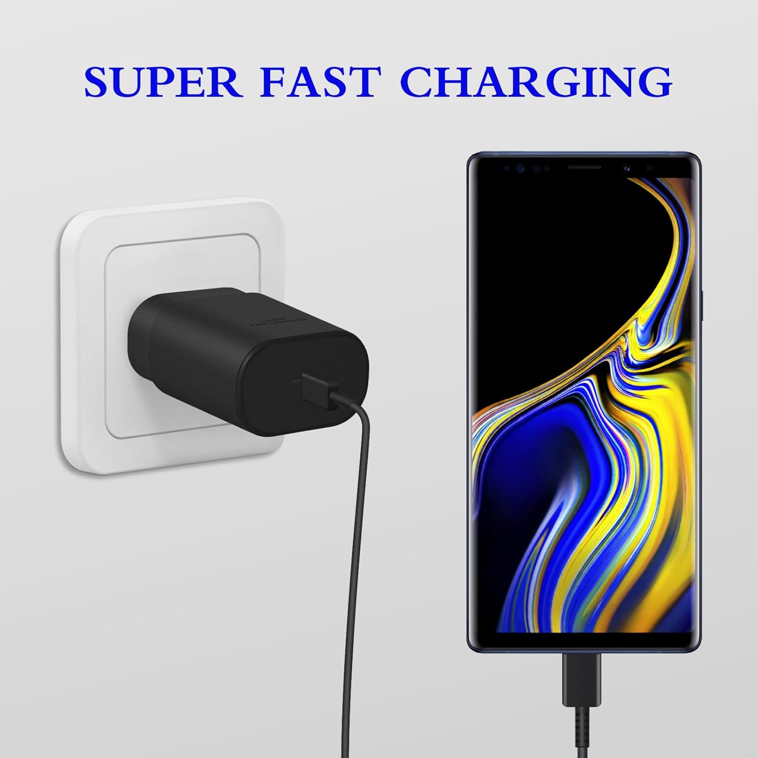 Type C Charger, 2-Pack 25W Type C Fast Charging Block with 6Ft USB C Charger Cable Compatible with Galaxy S25 S24 S23 S22 S21+/Phone 16/16 Pro Max/15/15 Pro Max/15 Plus-Black