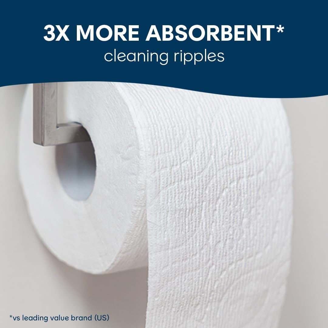 Ultra Comfort Toilet Paper with Cushiony Cleaningripples Texture, 12 Family Mega Rolls = 54 Regular Rolls