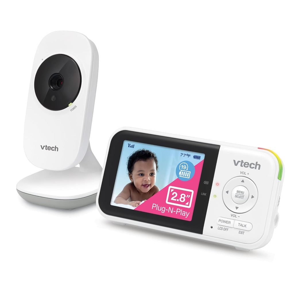 VM819 Baby Monitor with Camera and Audio, 2.8” Screen Portable Baby Camera, Night Vision, 2-Way Audio, Temperature Sensor and Lullabies, Secure Transmission No Wifi, Ideal for Baby/Elderly/Pet