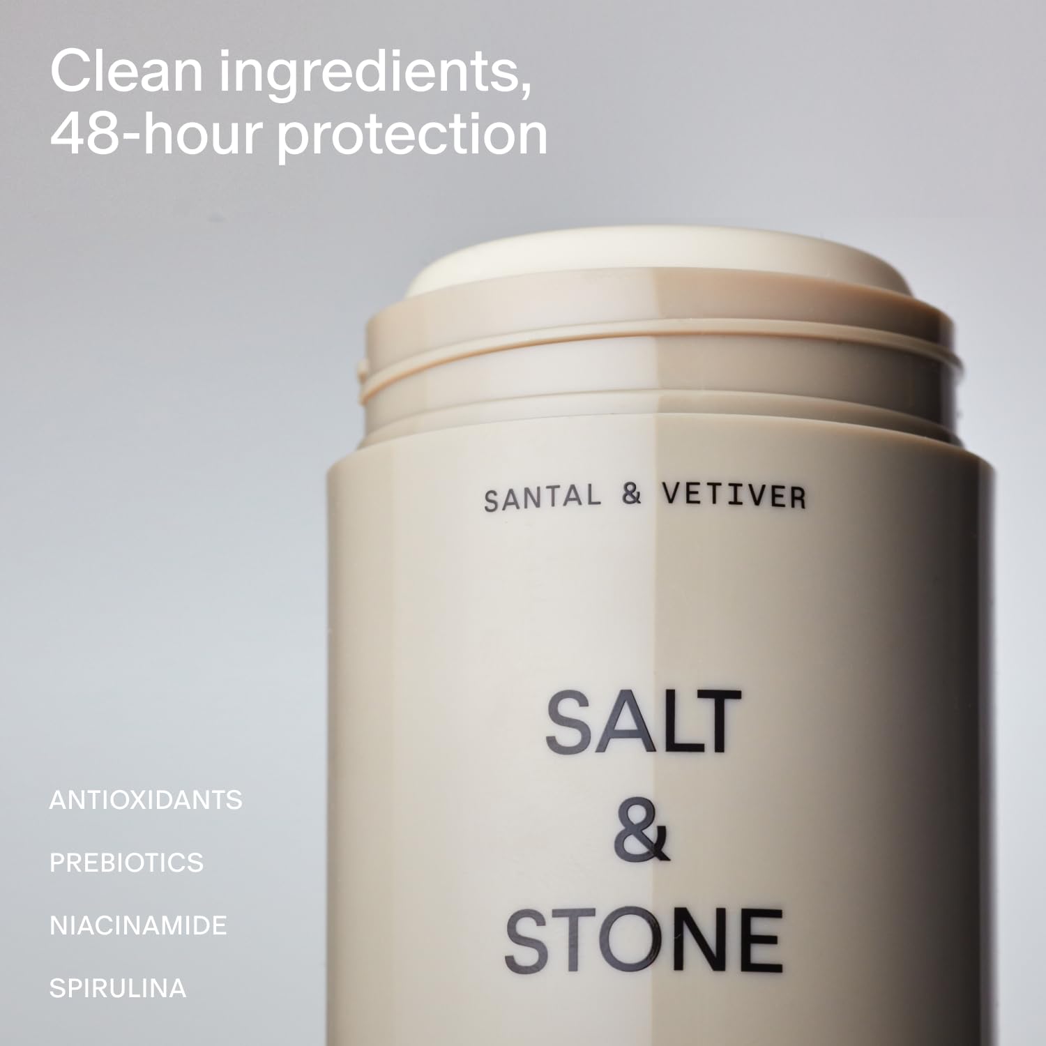 Aluminum Free Deodorant | Extra Strength 48 Hour Protection for Women & Men | Made with Seaweed Extracts, Shea Butter & Prebiotics (Santal & Vetiver)