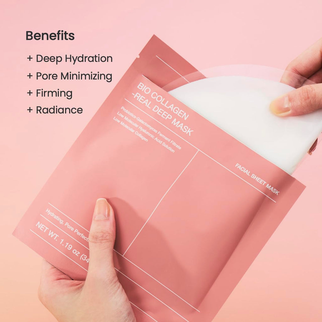 Bio-Collagen Real Deep Mask, Hydrating Overnight Hydrogel Mask