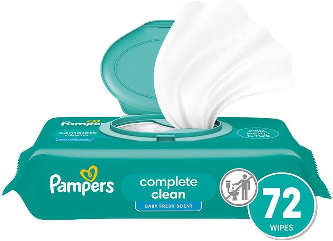Baby Wipes, Complete Clean Baby Fresh Scented Wipe, Gently Cleans Head to Toe, 72 Total (1 Flip-Top Packs)