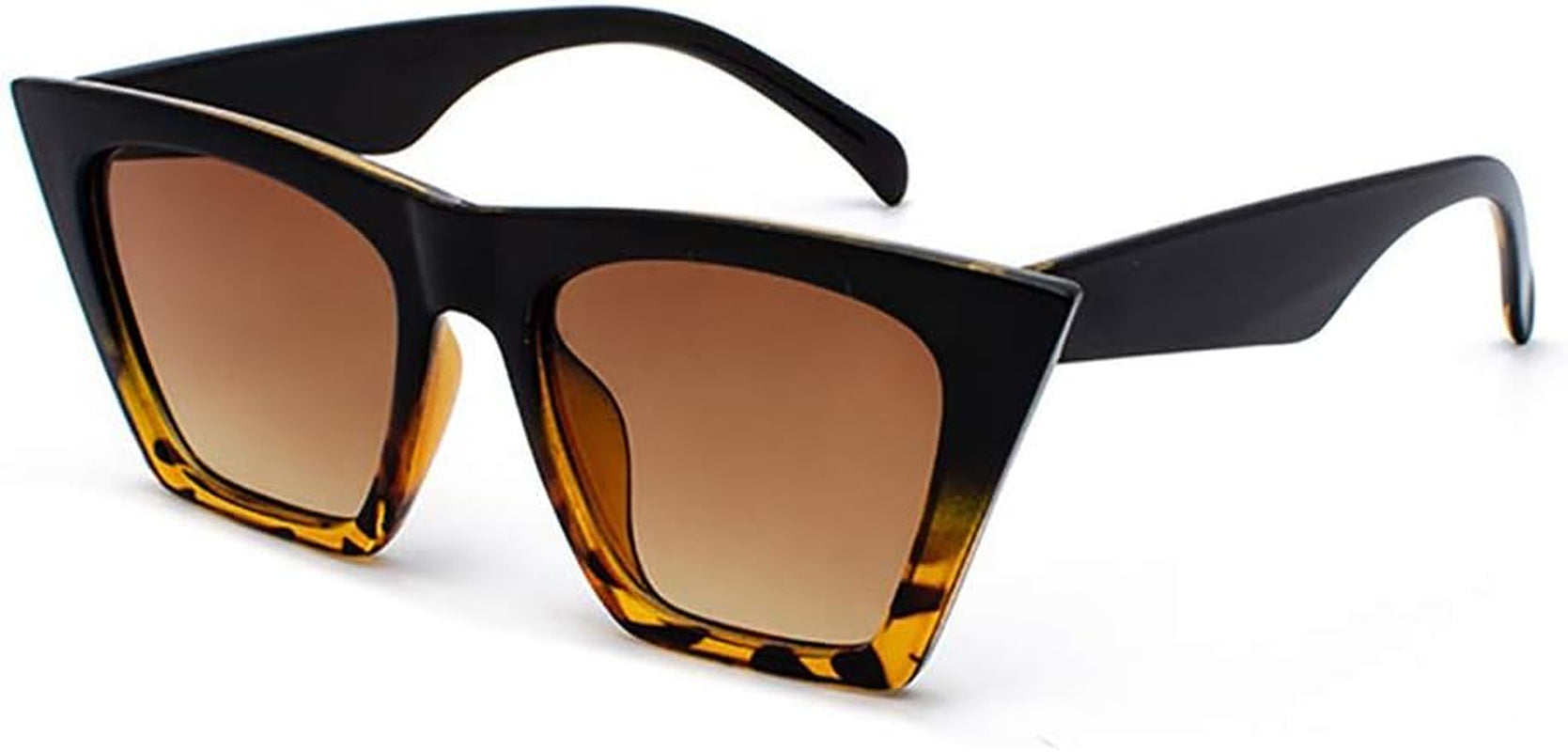 Square Cat Eye Sunglasses for Women Fashion Vintage Trendy Cateye Sunglasses for Women Black