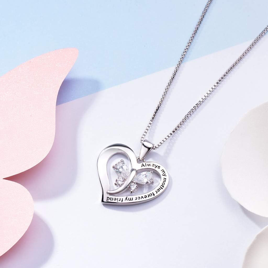 Forever Connected Mother & Son Necklace – Heart Pendant Gift for Mom, Sterling Silver Jewelry for Mother'S Day or Birthday