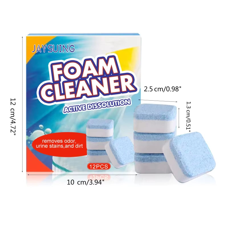 12Pcs/Box Toilet Foam Cleaner Effectively Remove Yellow Dirt Odors Multifunctional Toilet Cleaning Agent