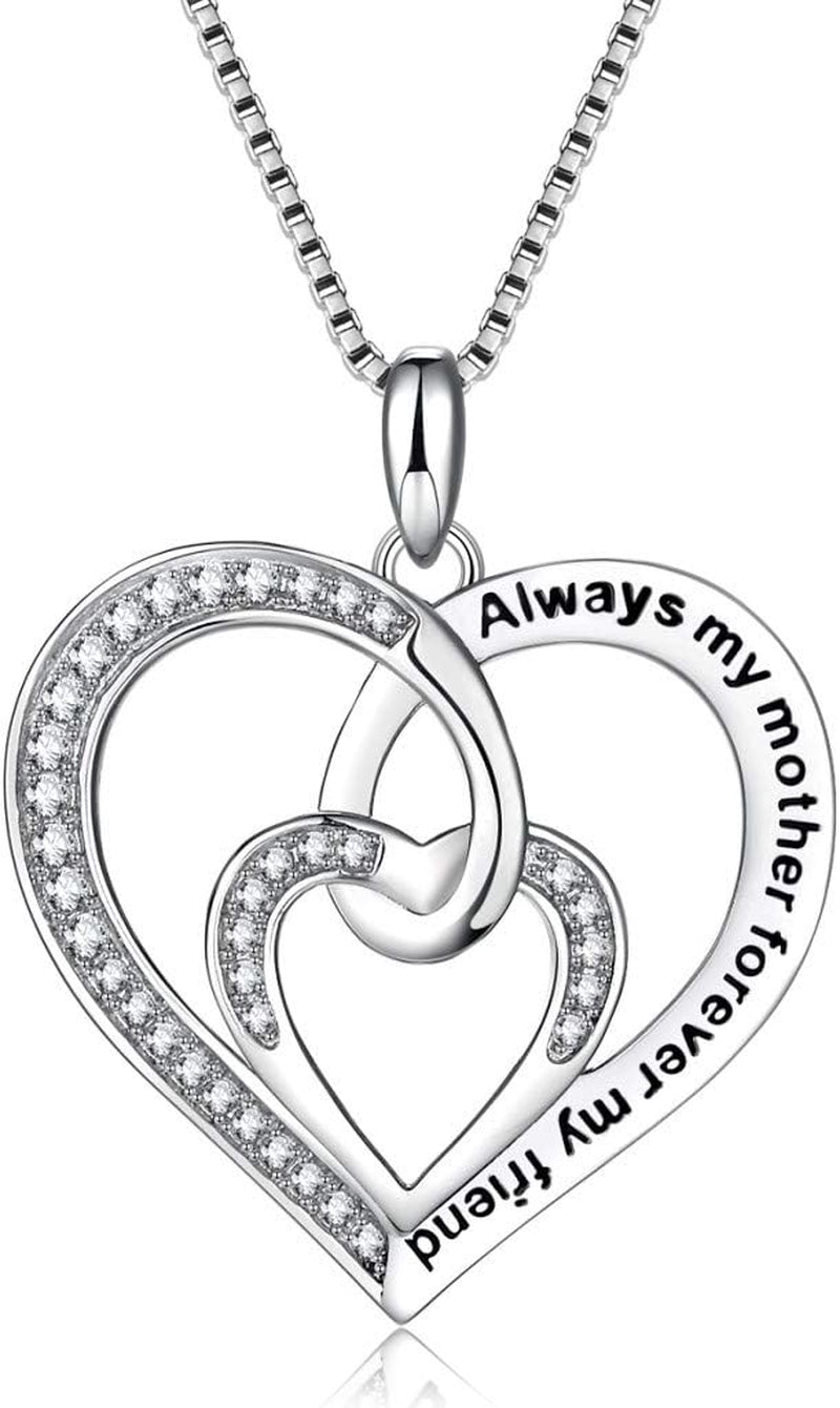 Forever Connected Mother & Son Necklace – Heart Pendant Gift for Mom, Sterling Silver Jewelry for Mother'S Day or Birthday