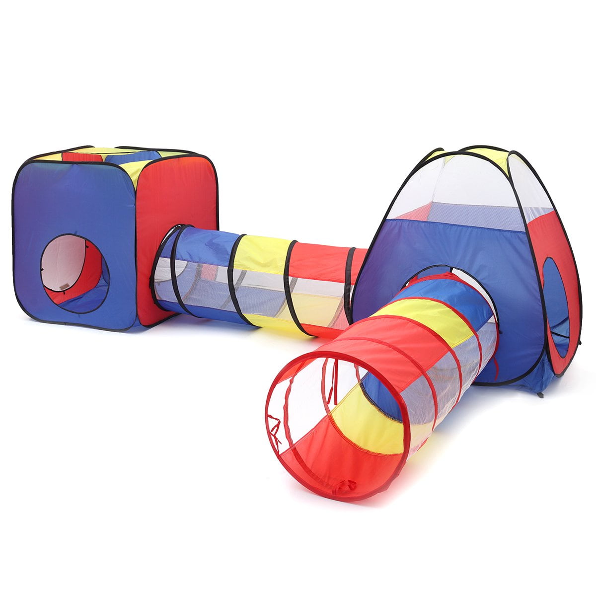 4 in 1 Kids Play Tent, Pop up Play Tent with Play Tunnels and Ball Pit, Collapsible Children Play Tent Toy for Boys & Girls, Indoor & Outdoor Playhouse, Ideal Gift for Children