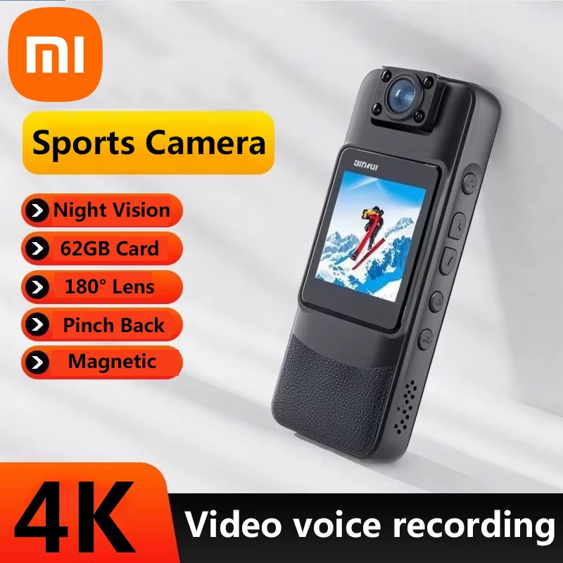 Xiaomi Sports Camera 4K with Screen High-Definition Sports Camera Cycling Law Enforcement Recorder Wifi Recorder Recording Pen
