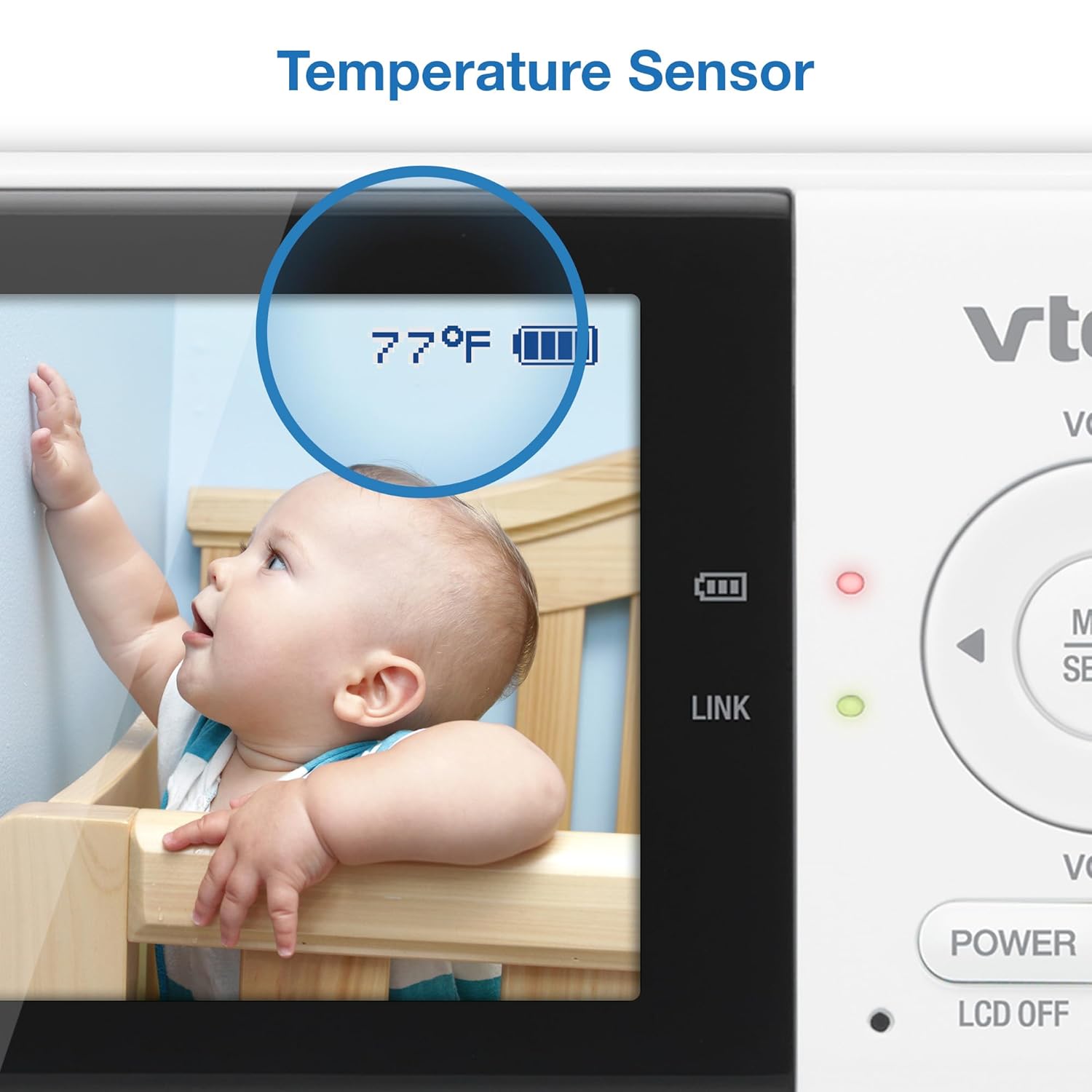 VM819 Baby Monitor with Camera and Audio, 2.8” Screen Portable Baby Camera, Night Vision, 2-Way Audio, Temperature Sensor and Lullabies, Secure Transmission No Wifi, Ideal for Baby/Elderly/Pet