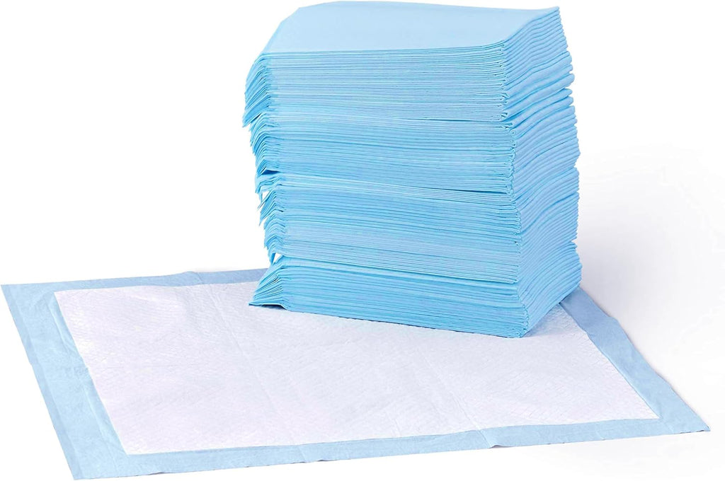 Dog and Puppy Pee Pads, 5-Layer Leak-Proof Super Absorbent, Quick-Dry Surface, Potty Training, Regular (22X22"), 50 Count, Blue & White