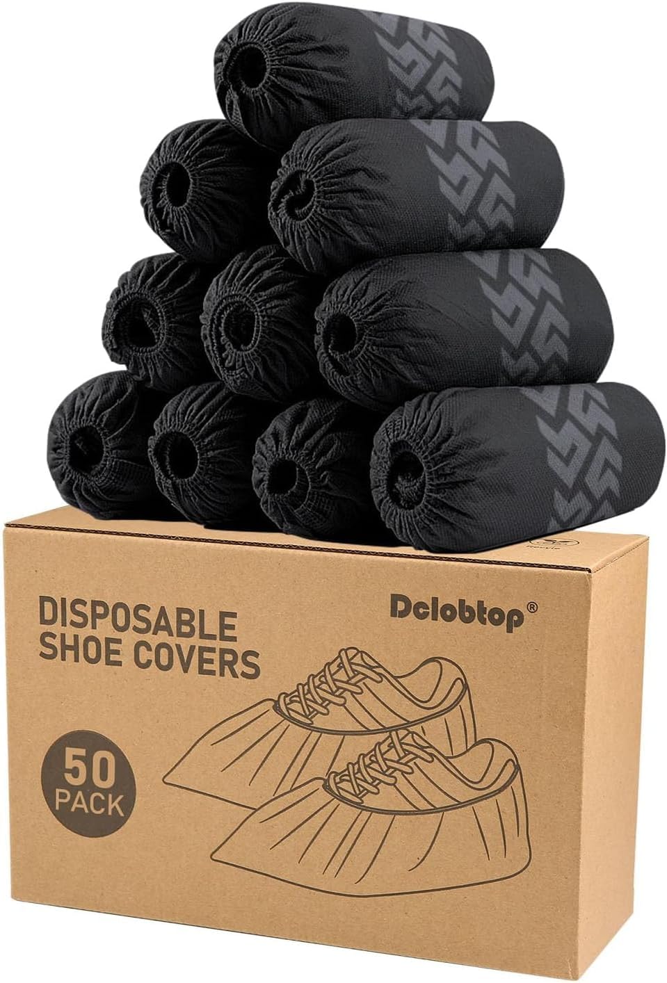 Recycable Shoe Covers Disposable - Black Shoe Covers for Indoors,50Pcs Booties for Shoe Cover,Fits up to 11 US Men and 13 US Women Size,Recyclable Non-Woven Fabric