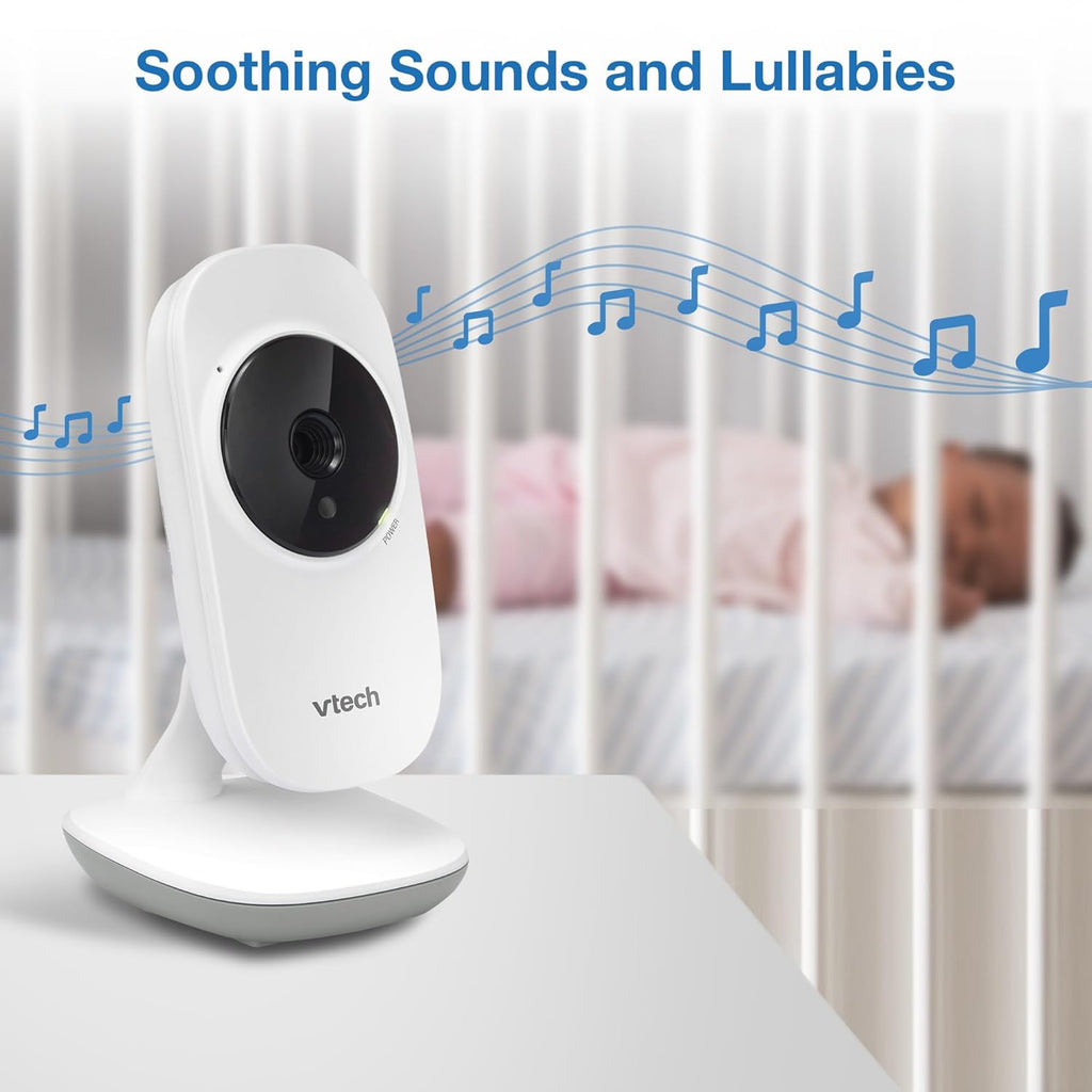 VM819 Baby Monitor with Camera and Audio, 2.8” Screen Portable Baby Camera, Night Vision, 2-Way Audio, Temperature Sensor and Lullabies, Secure Transmission No Wifi, Ideal for Baby/Elderly/Pet