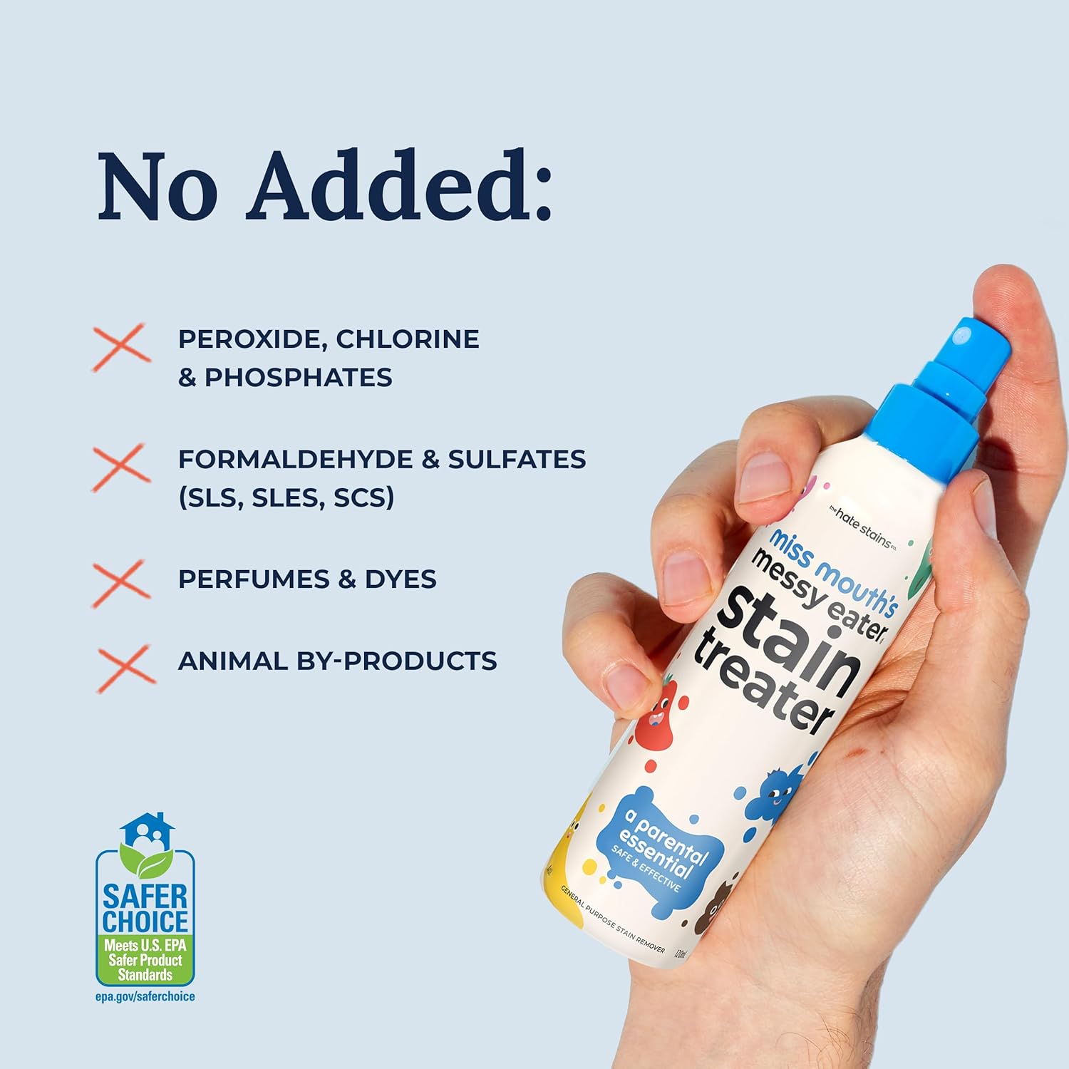 Messy Eater Stain Treater Spray - 4Oz Stain Remover - Newborn & Baby Essentials - No Dry Cleaning Food, Grease, Coffee off Laundry, Underwear, Fabric