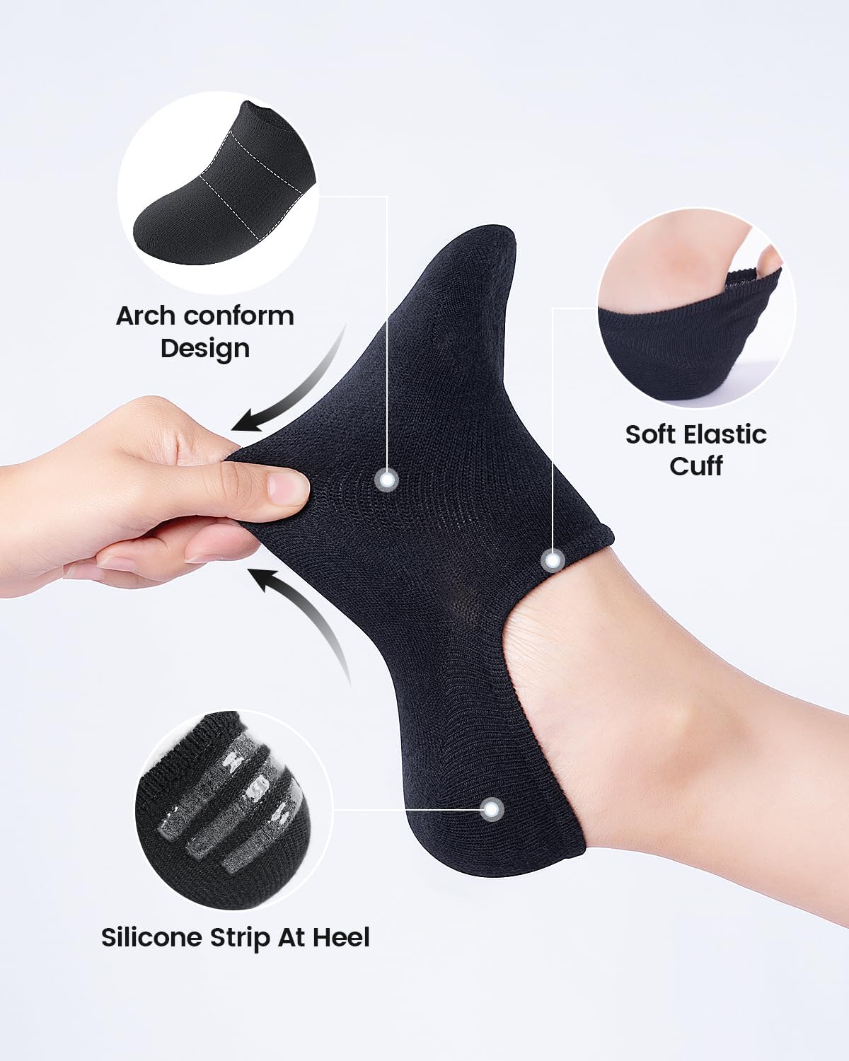 No Show Socks Women & Men Low Cut Ankle Short Athletic Running Casual Invisible Liner Socks
