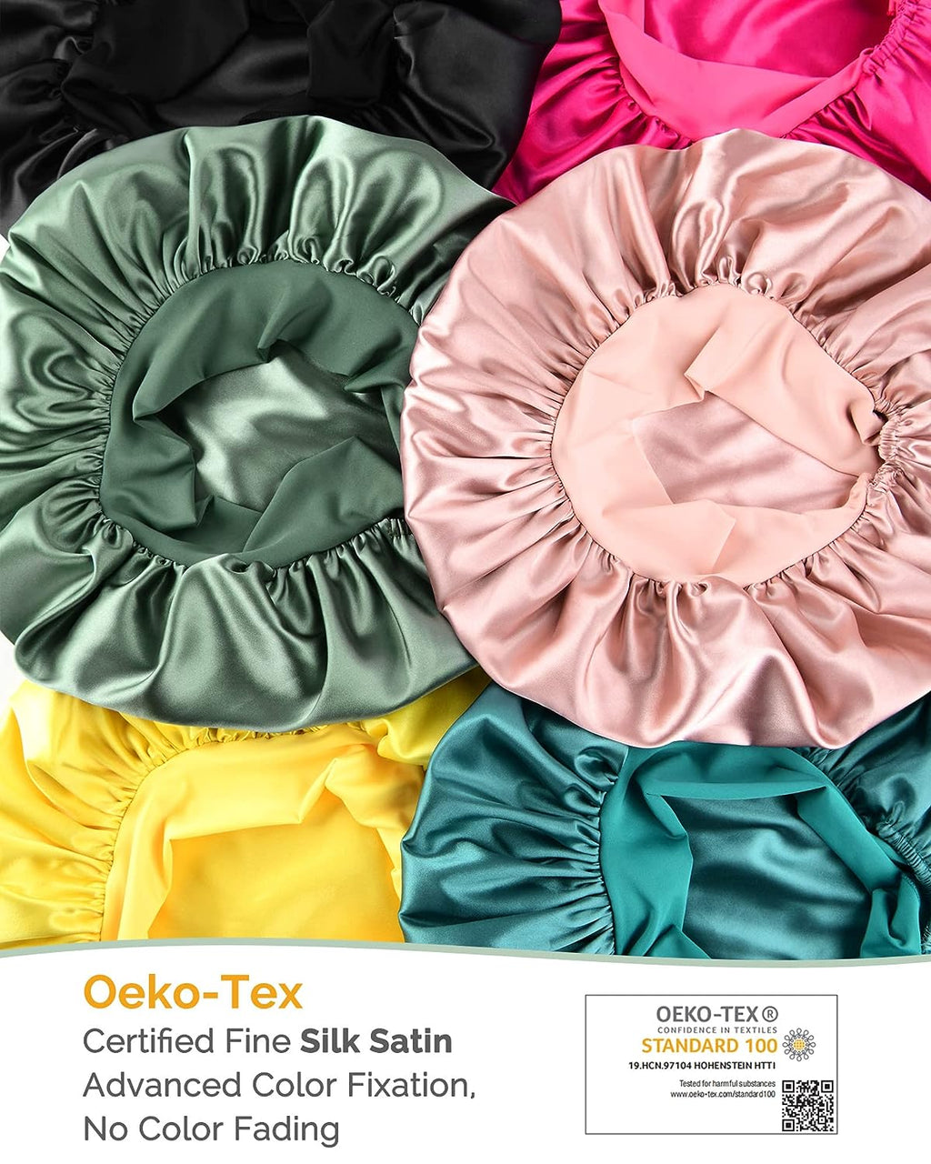 Silk Bonnet for Sleeping Women Satin Bonnet Double Layer Satin Lined Hair Bonnet with Tie Band Curly Hair Blush Pink
