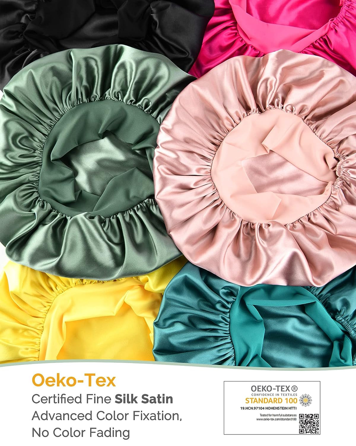 Silk Bonnet for Sleeping Women Satin Bonnet Double Layer Satin Lined Hair Bonnet with Tie Band Curly Hair Blush Pink