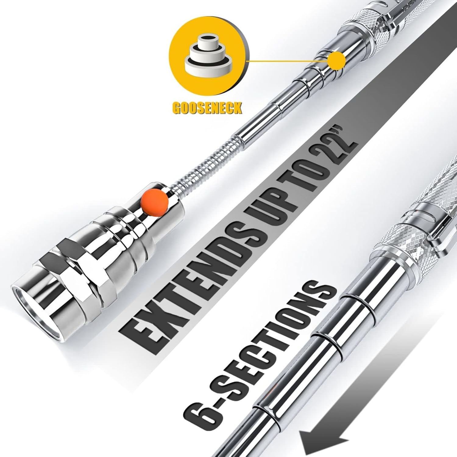 Magnetic Pickup Tool Gifts for Men, Telescoping Magnet Flashlight