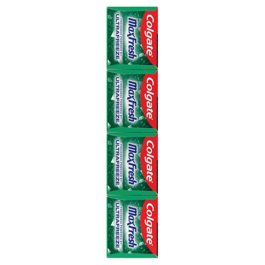 Max Fresh Toothpaste, Whitening Toothpaste with Mini Breath Strips, Clean Mint Toothpaste for Bad Breath, Helps Fight Cavities, Whitens Teeth, and Freshens Breath, 4 Pack, 6.3 Oz Tubes