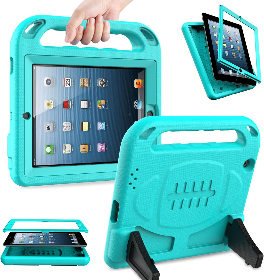 Kids Case for Ipad 2 3 4 Generation (Old Model)- Built-In Screen Protector, Shockproof Handle Stand Kids Friendly Compatible with Ipad 2Nd 3Rd 4Th Generation (Blue)