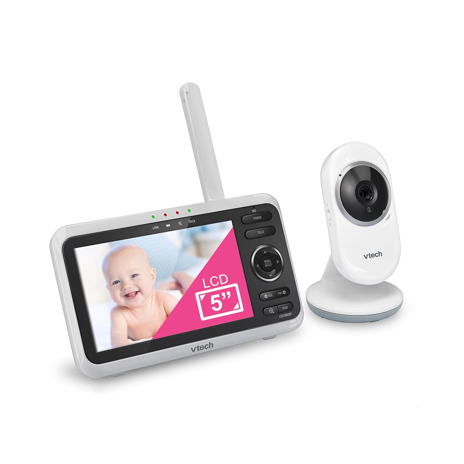 VM819 Baby Monitor with Camera and Audio, 2.8” Screen Portable Baby Camera, Night Vision, 2-Way Audio, Temperature Sensor and Lullabies, Secure Transmission No Wifi, Ideal for Baby/Elderly/Pet